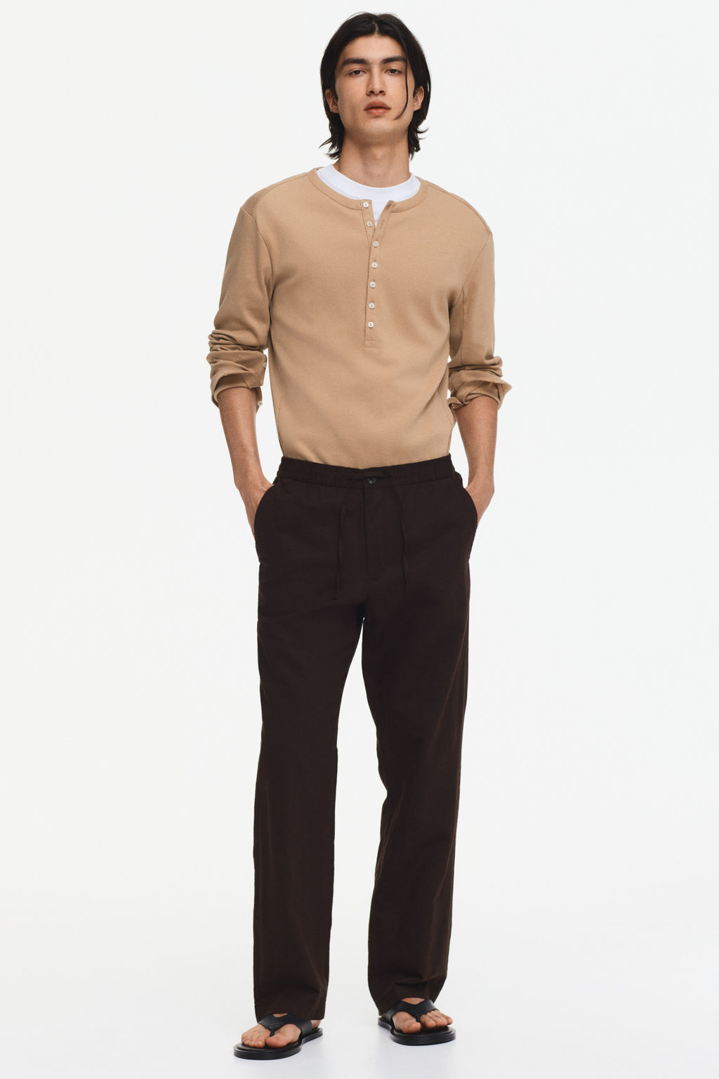 Pantal?n en mezcla de lino Regular Fit - H&m фото 7
