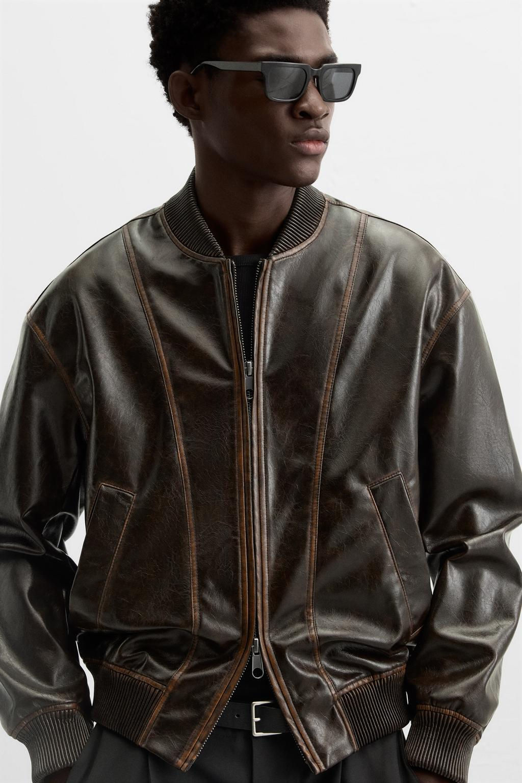 FAUX LEATHER BOMBER JACKET - Zara фото 5