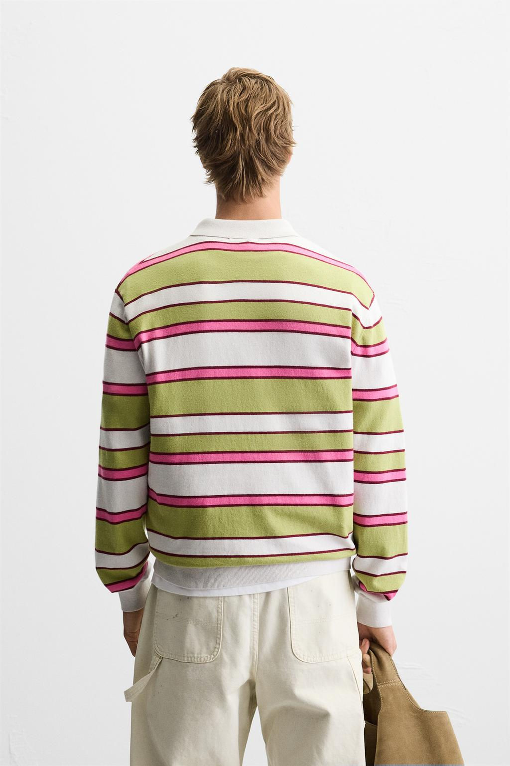 STRIPED KNIT POLO SHIRT - Zara фото 3