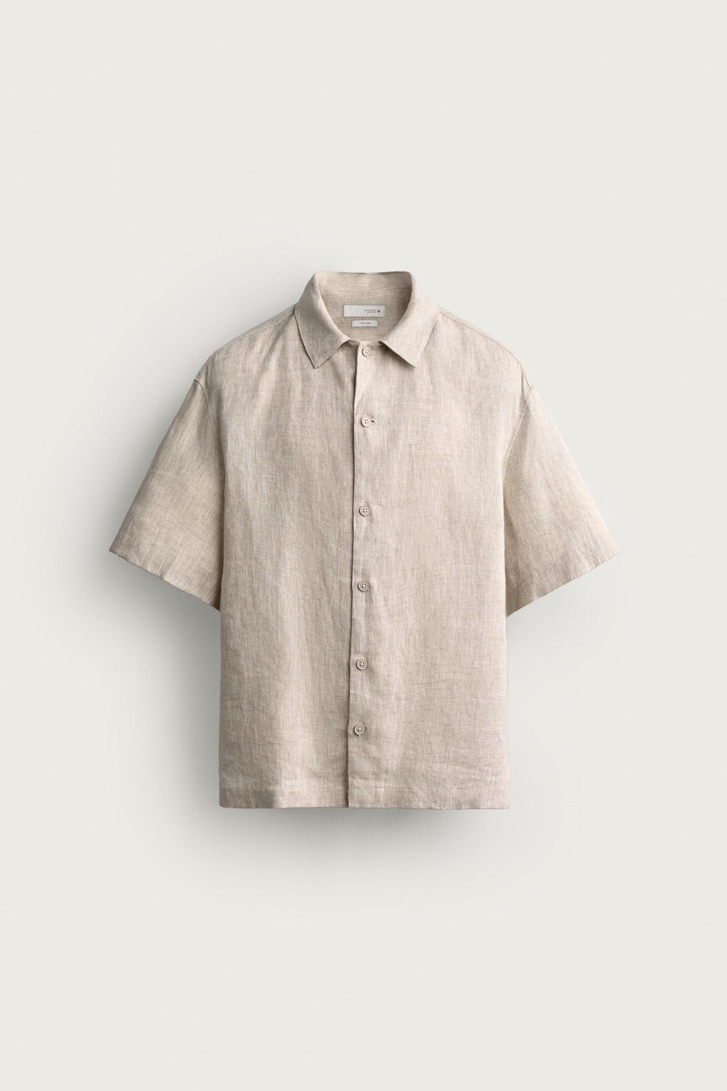 CAMISA RELAXED FIT 100% LINO / Beige claro - Zara фото 8