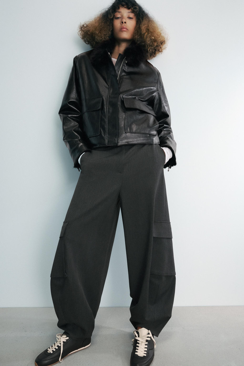 ZW COLLECTION LEATHER EFFECT JACKET