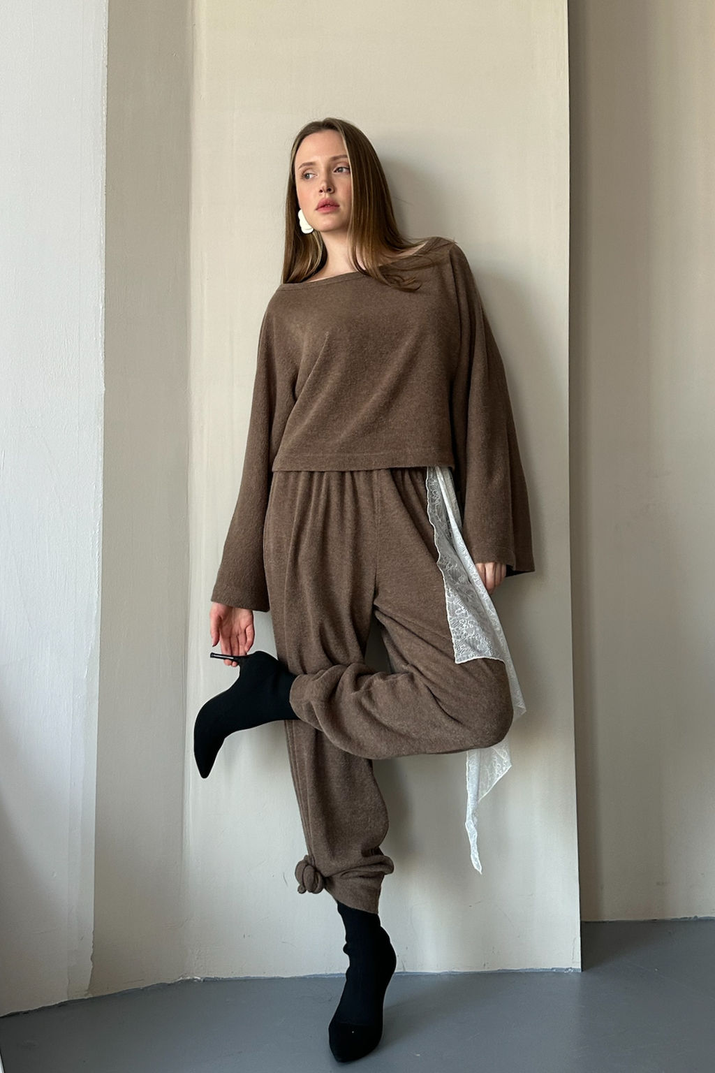 Свитер WOOL041/04/Коричневый - M&G all natural фото 2
