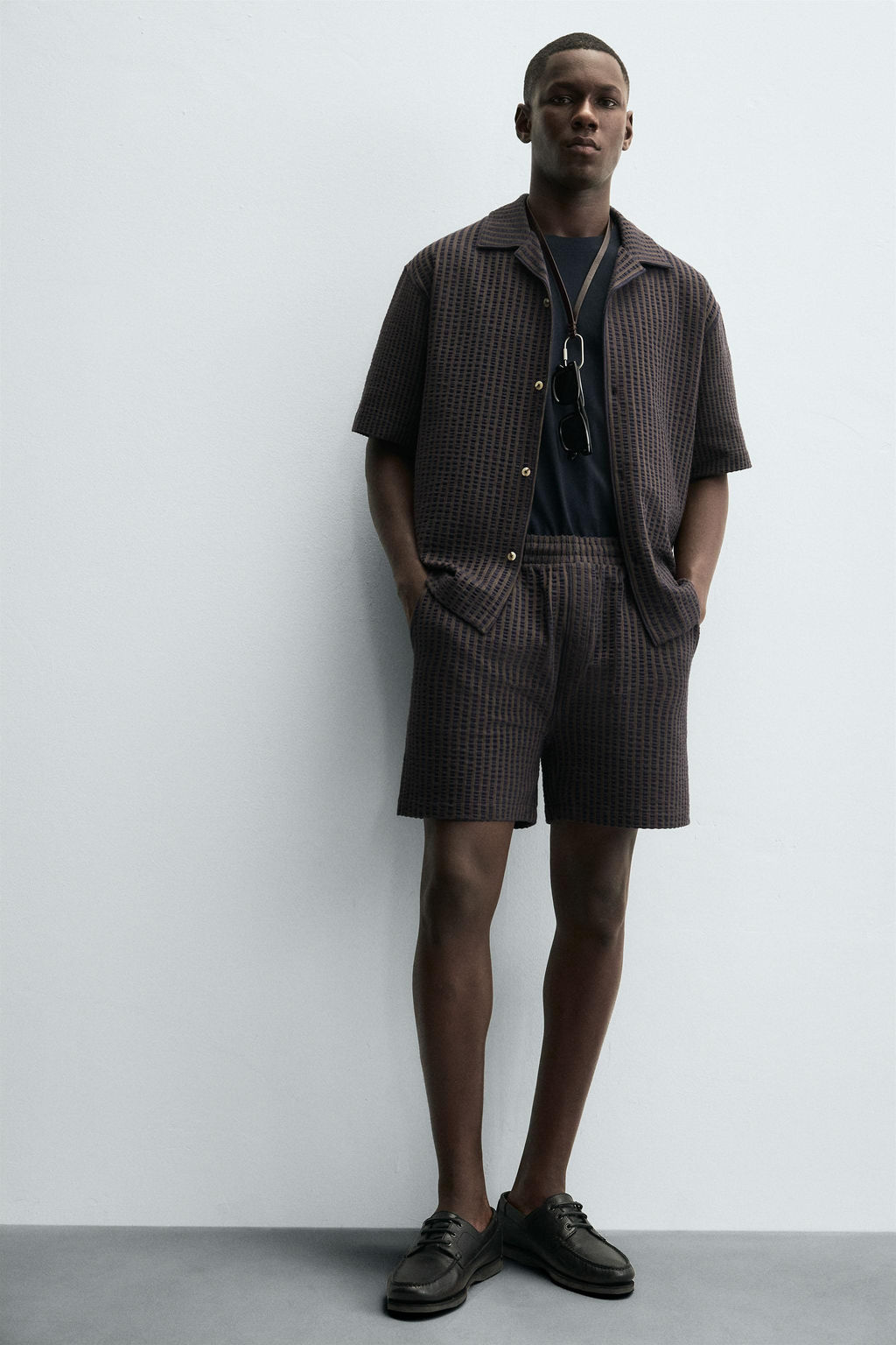 SEERSUCKER STRIPE COMFORT BERMUDA SHORTS - Zara фото 6