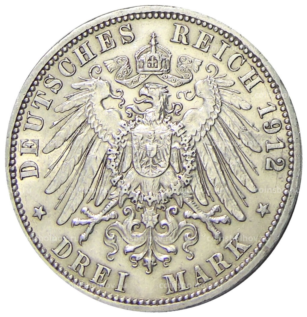 3 марки 1912 года А Германия (Пруссия)