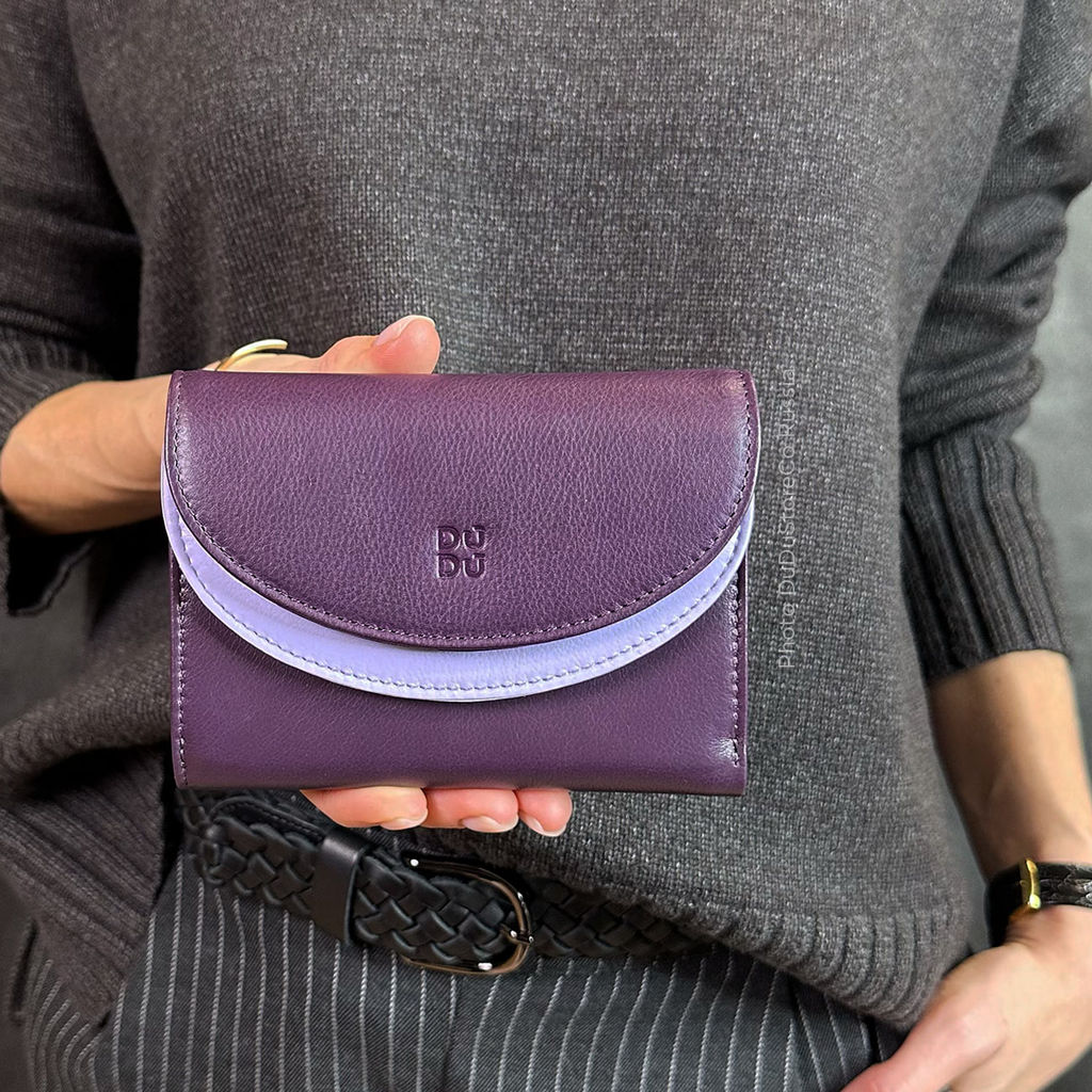 Итальянский женский кожаный кошелек DuDu серии Galapagos | темно-фиолетовый - Dudubags фото 6