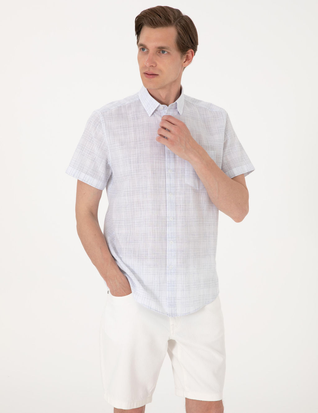 Mavi Regular Fit K_sa Kollu Ekose G_mlek