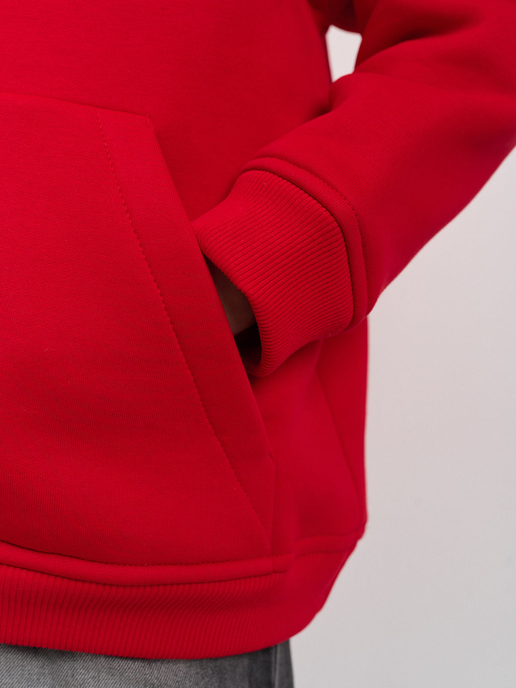 Толстовка с капюшоном для девочки "Basic" красный