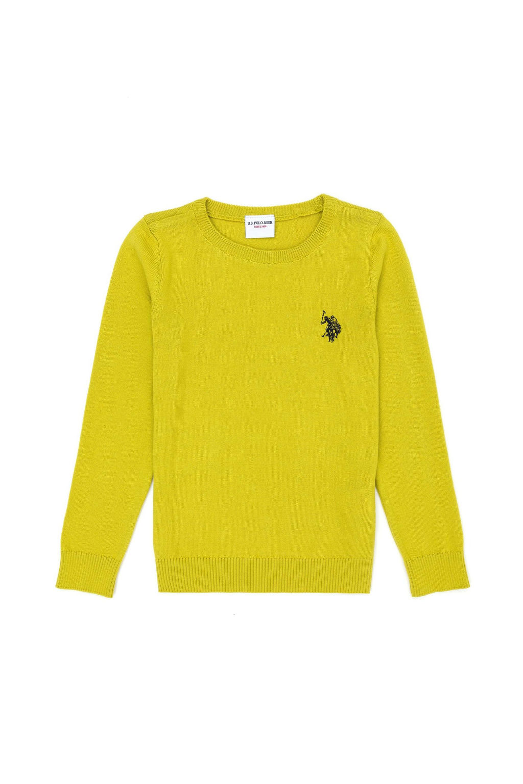 U. S. Polo Assn Базовый свитер с круглым вырезом фисташкового цвета для девочек - U.s. polo assn фото 4