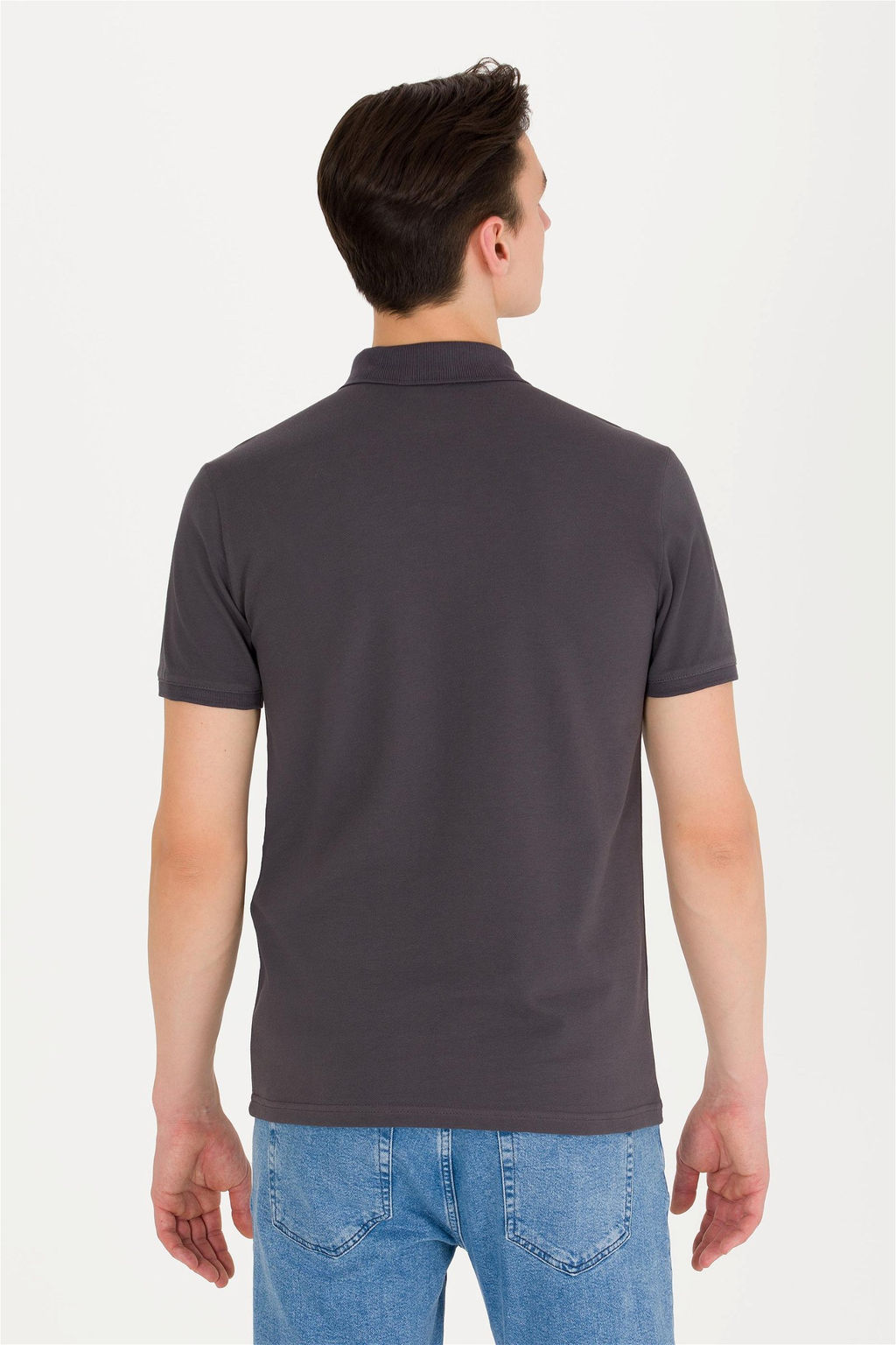 Мужская антрацитовая футболка с воротником поло Basic - U.s. polo assn фото 11