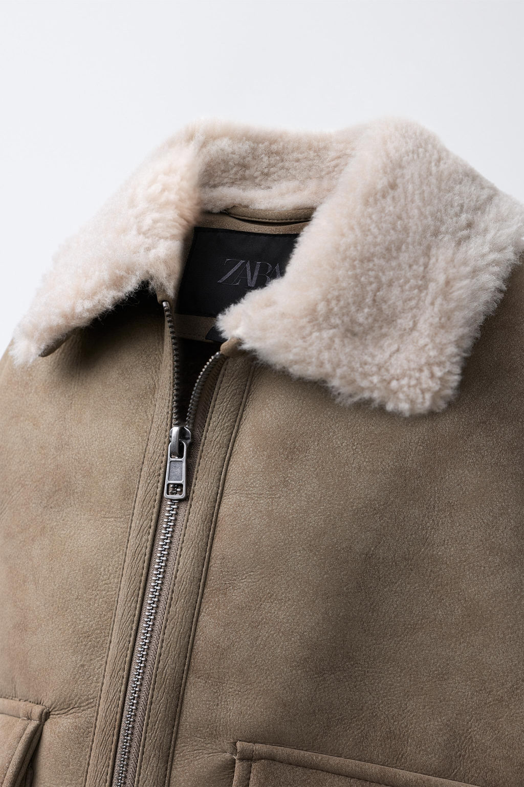 DOUBLE-FACED FAUX SHEARLING BOMBER JACKET - Zara фото 5