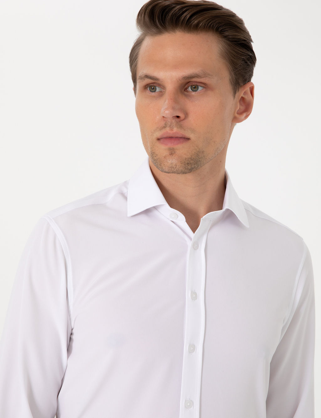 Beyaz Ekstra Slim Fit Uzun Kollu G_mlek