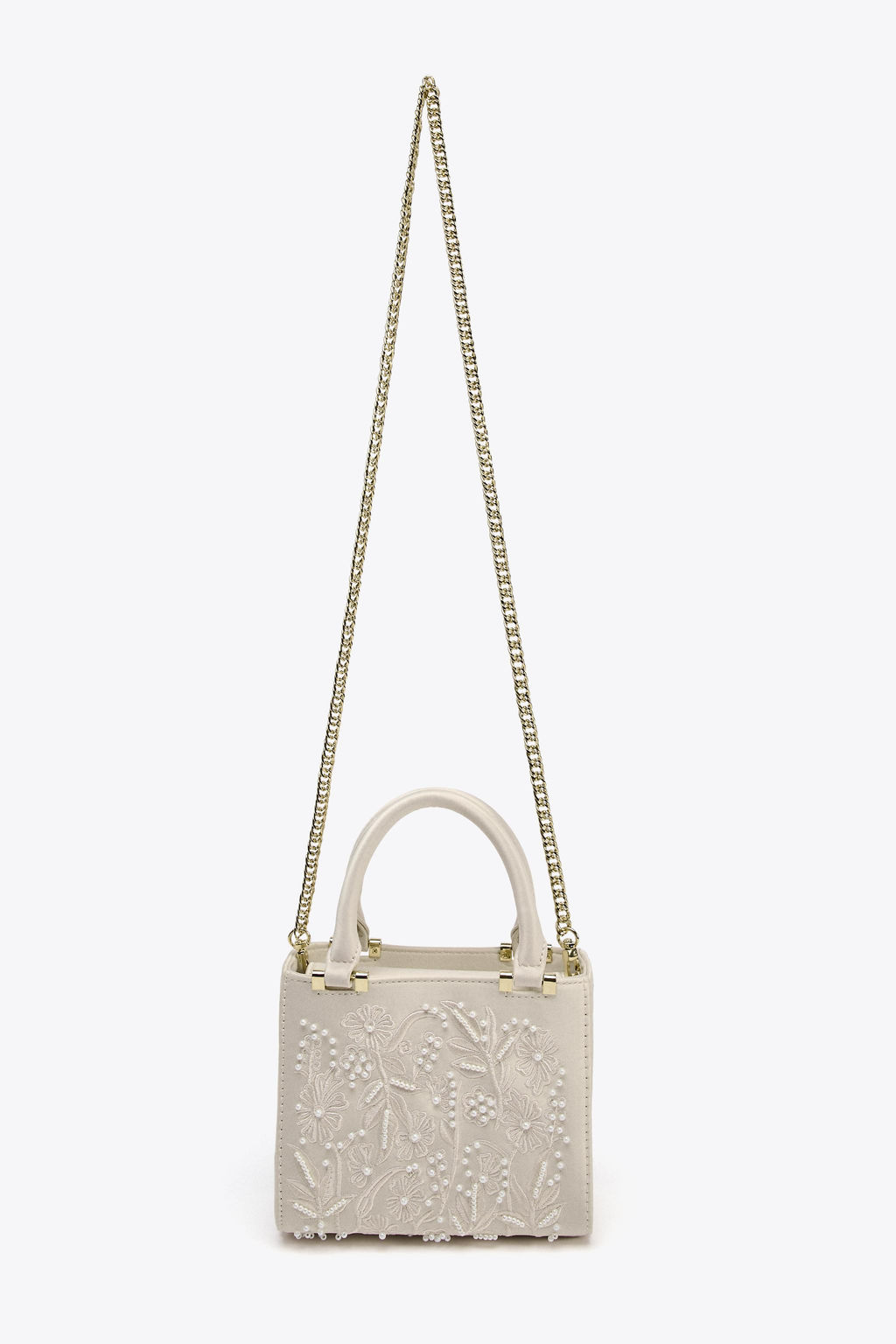 SATIN-EFFECT PEARL HANDBAG - Zara фото 5