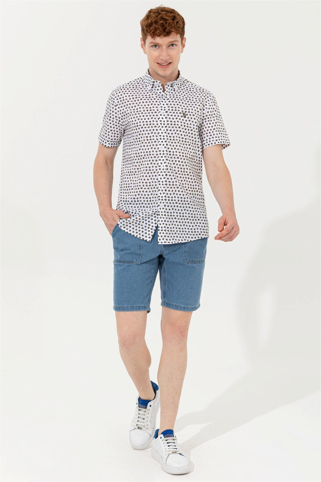 U. S. Polo Assn Мужская рубашка с коротким рукавом и рисунком в защиту прав - U.s. polo assn фото 10