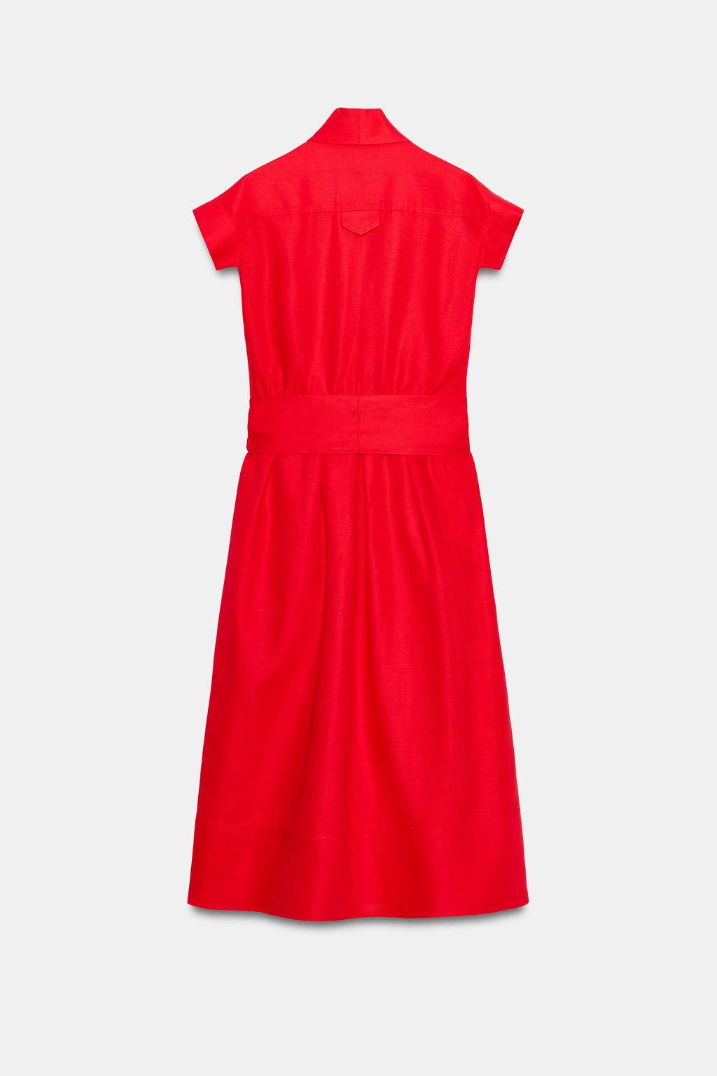 VESTIDO MIDI CON LINO ZW COLLECTION / Rojo - Zara фото 7