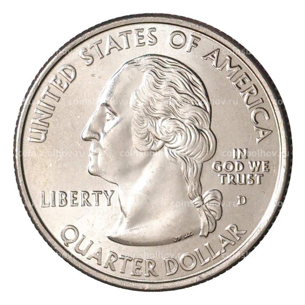 Монета 25 центов (1/4 доллара) 2007 года D США Штаты и территории  Юта