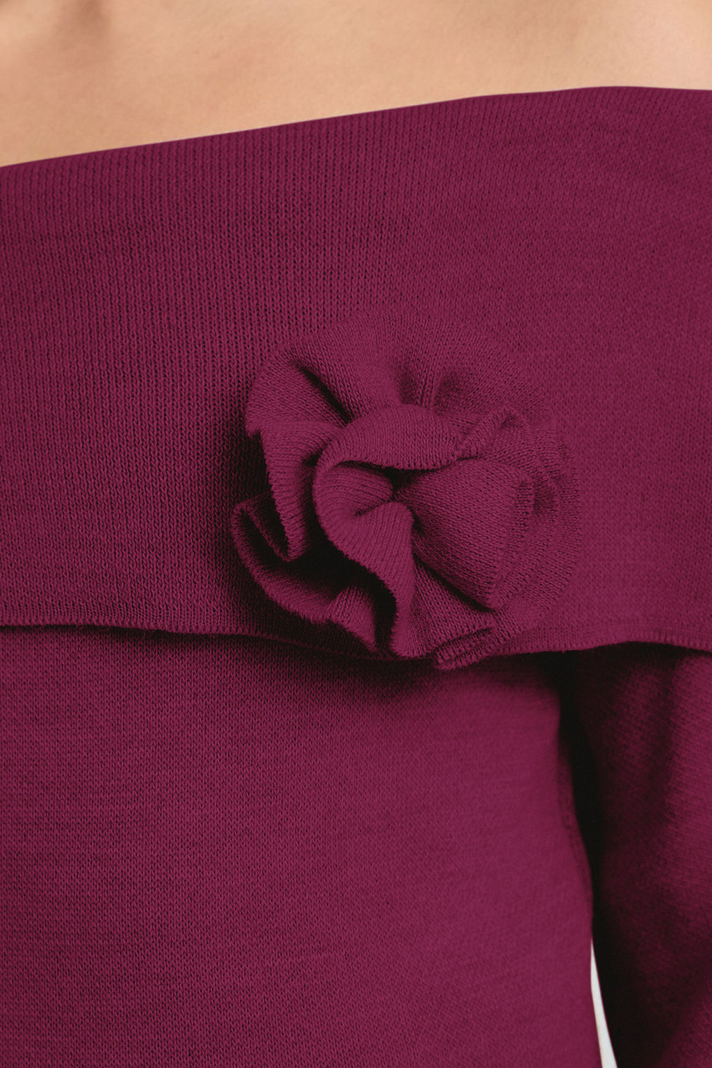 Bordo Gul Detayl? Carmen Yaka Triko Kazak TWOAW25KZ00373 - Trendyolmilla фото 27