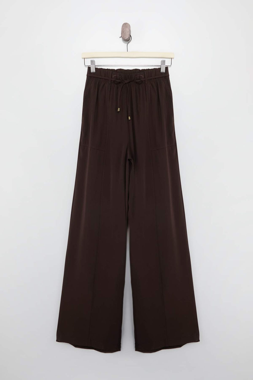 Bej Beli Lastikli Wide Leg/Genis Paca Pantolon TWOSS25PL00123 - Trendyolmilla фото 4