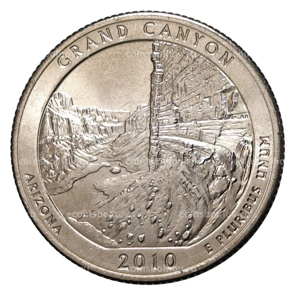 Монета 25 центов 2010 года P №4 Национальный парк Гранд-Каньон