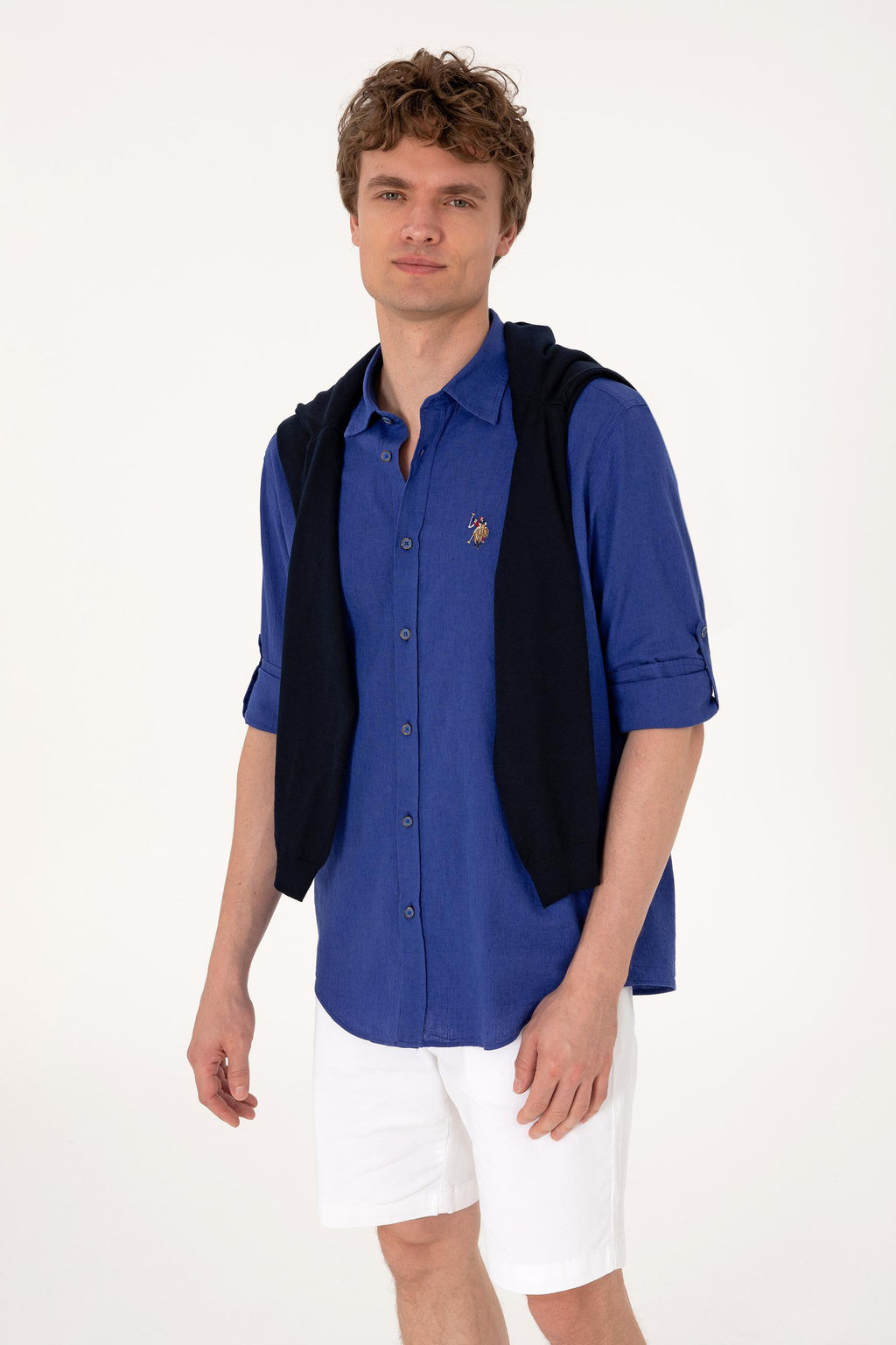 Erkek Mavi Uzun Kollu Basic G_mlek Sepette S_rpriz _ndirim - U.s. polo assn фото 3
