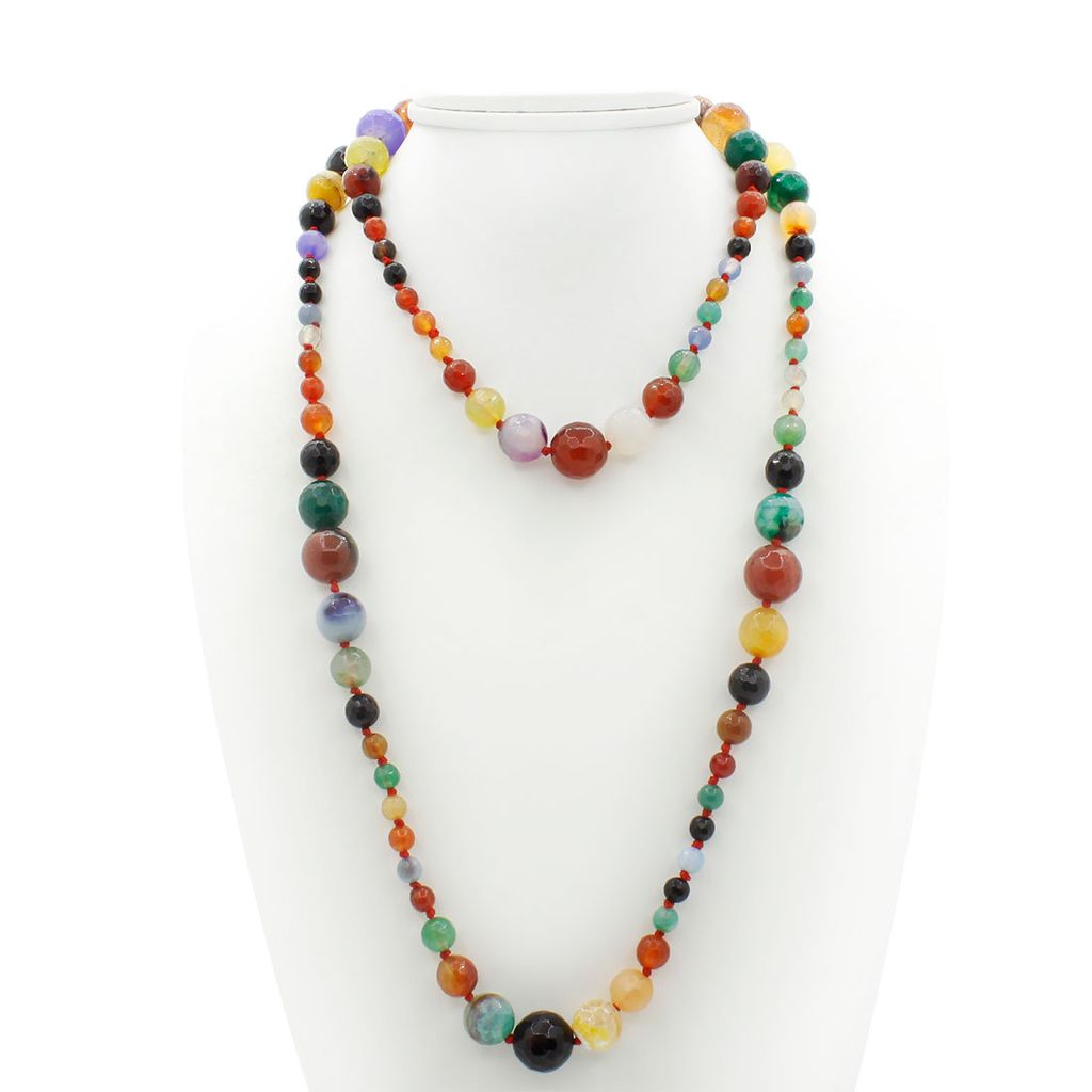 Бусы самоцветы, круглые граненые от 6мм до14,5мм, длинна бус 136см