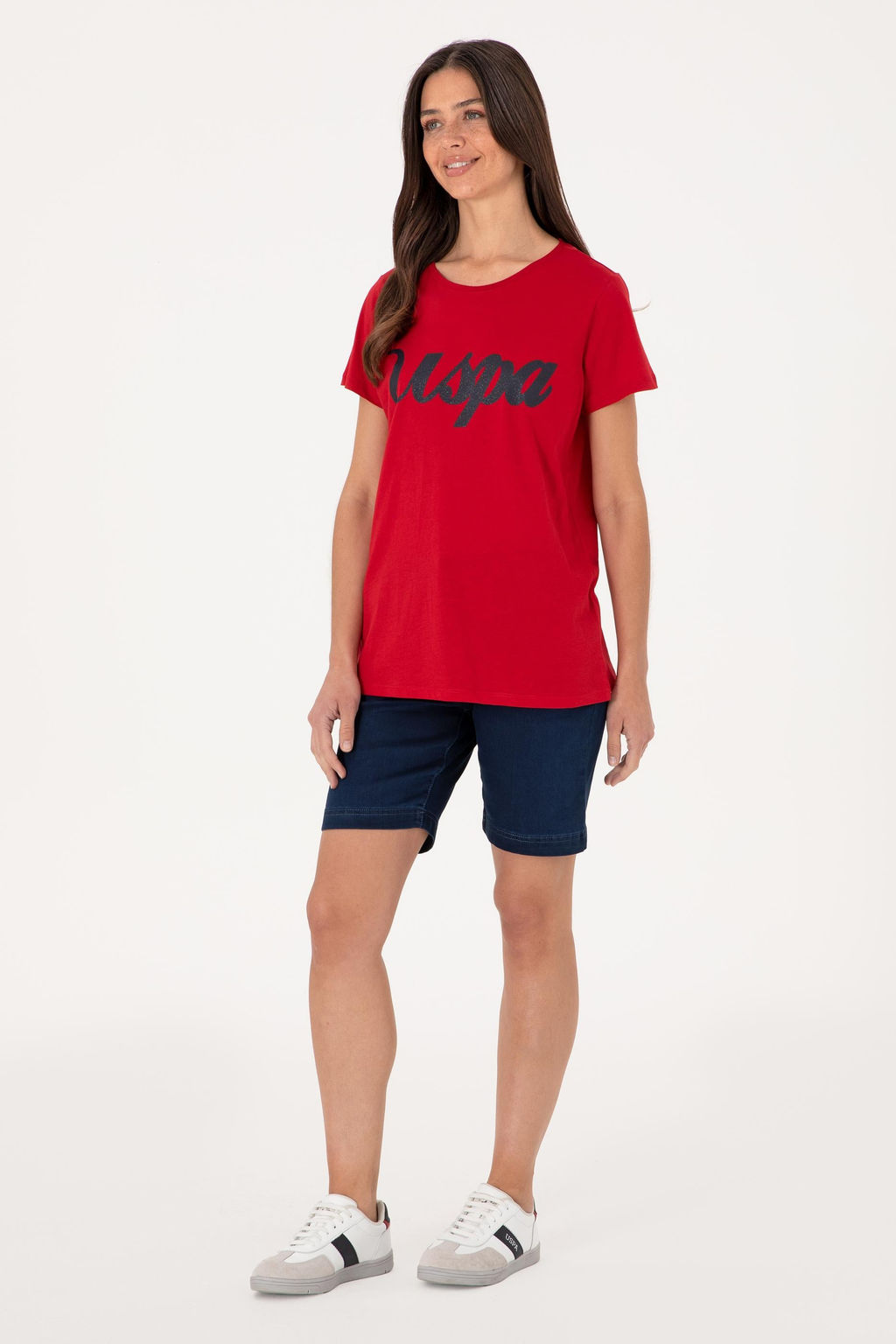 Kad_n K_rm_z_ Bisiklet Yaka Ti__rt - U.s. polo assn фото 4