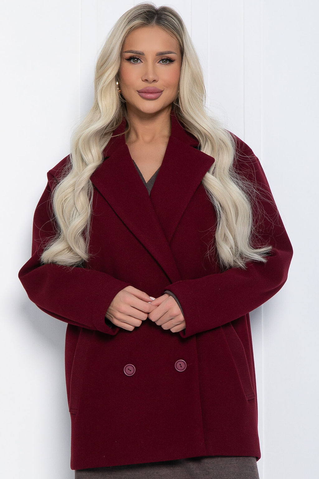Пальто Я в теме (бордовое) Б12485-7