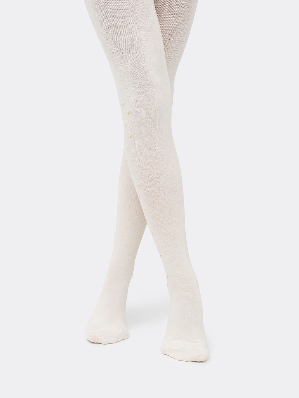 Цена за 3 пары! Детские колготки кремового цвета в звездочку - Mark formelle фото 4