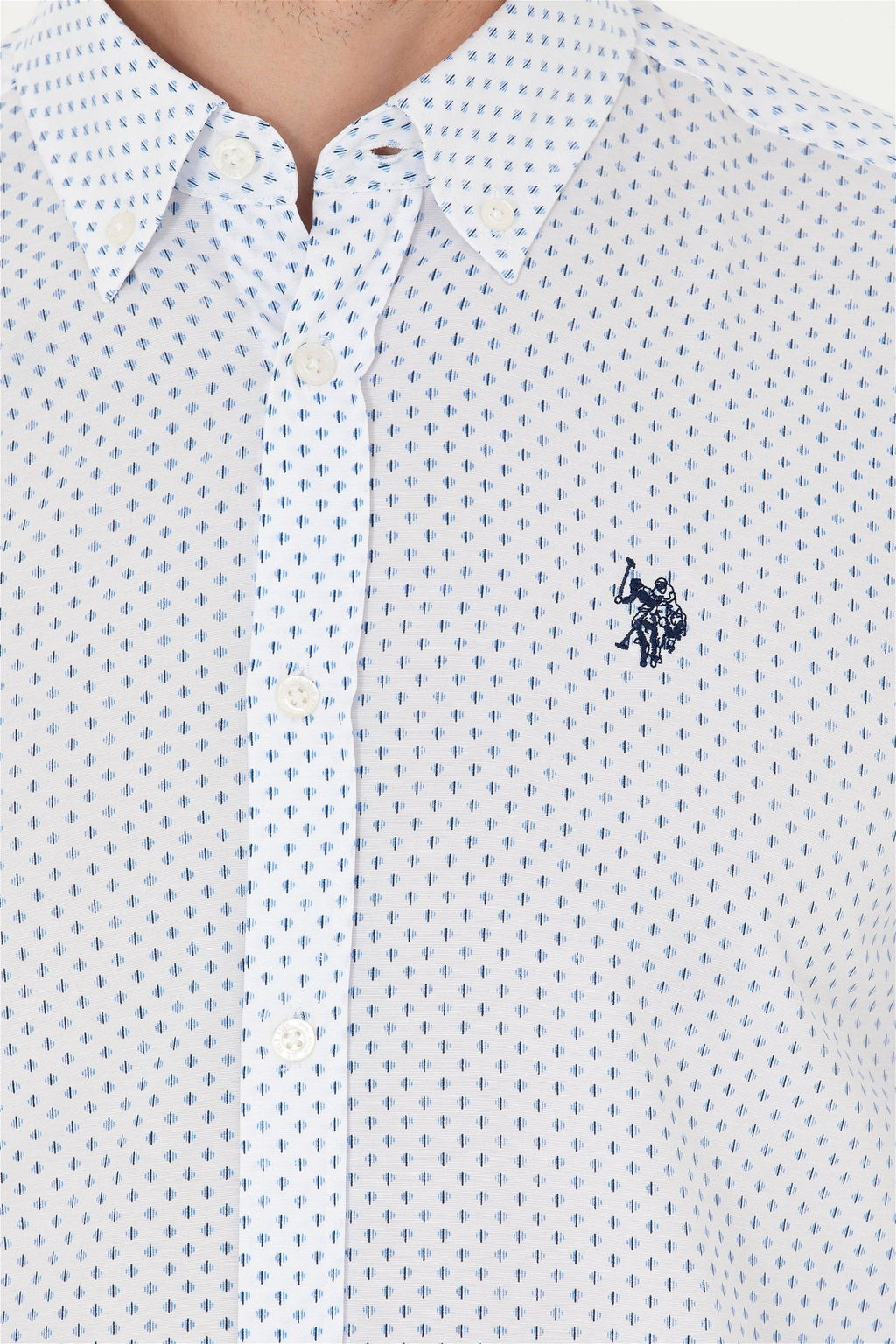 U. S. Polo Assn Мужская синяя рубашка с длинным рукавом - U.s. polo assn фото 14