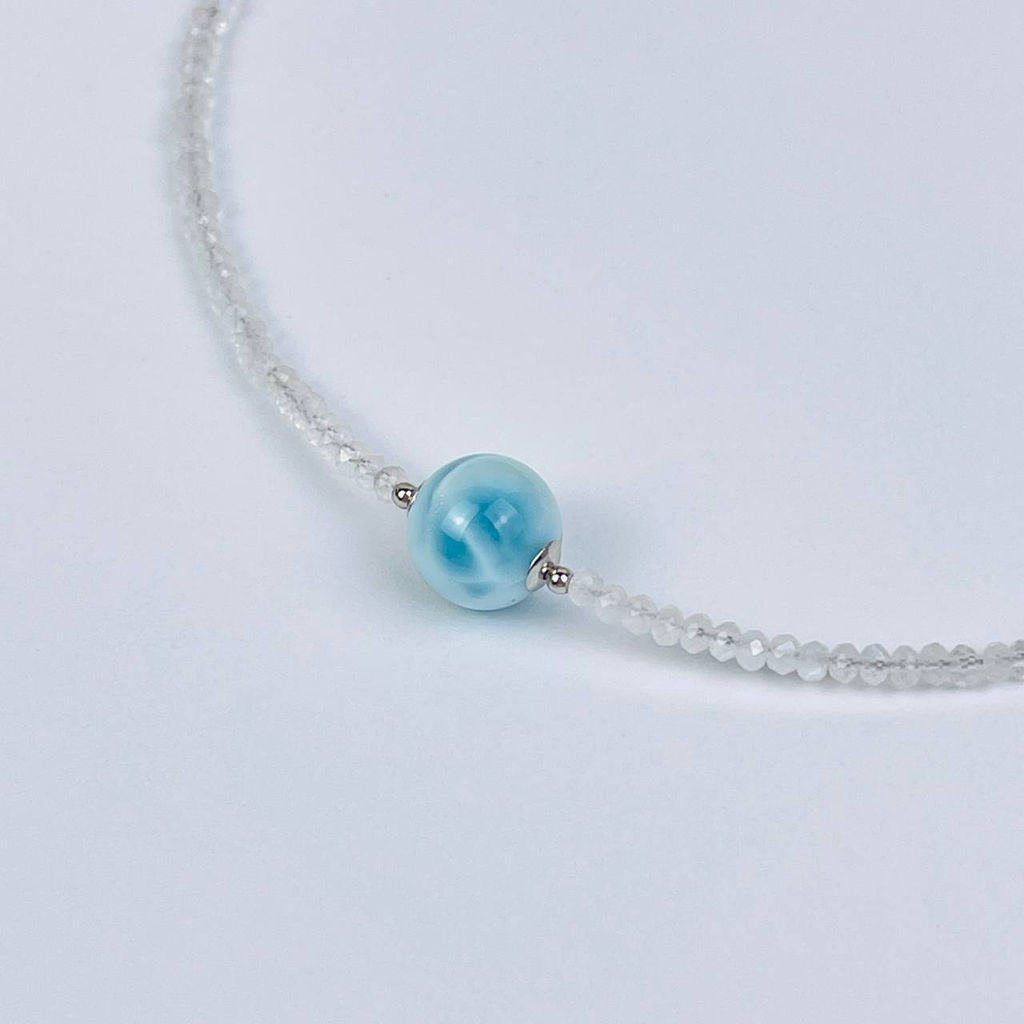 Колье из Лунного камня и Ларимара