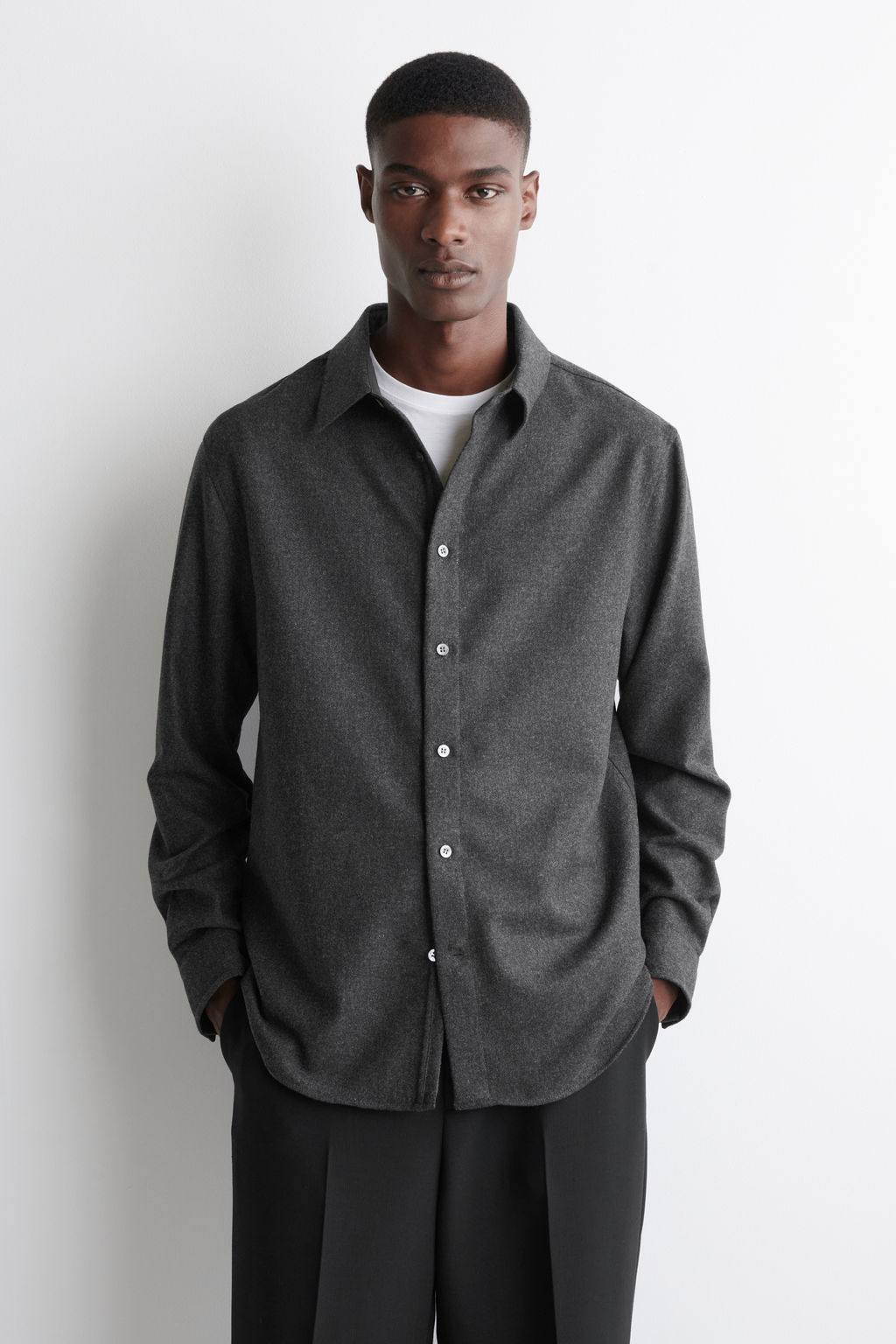 CAMISA DE FRANELA DE LANA RELAXED FIT - H&m фото 7