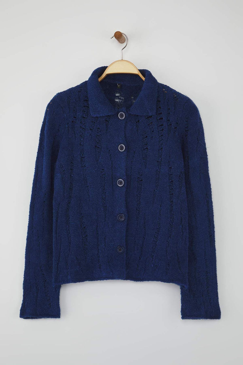 Indigo Fitted/Vucuda Oturan Buklet Iplikli Triko H?rka TWOAW26HI00192