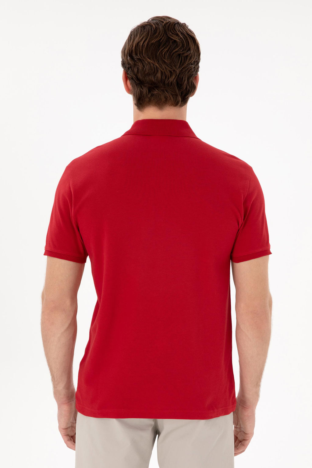 Erkek Slim Fit Polo Yaka K_rm_z_ Basic Ti__rt Sepette S_rpriz _ndirim - U.s. polo assn фото 5