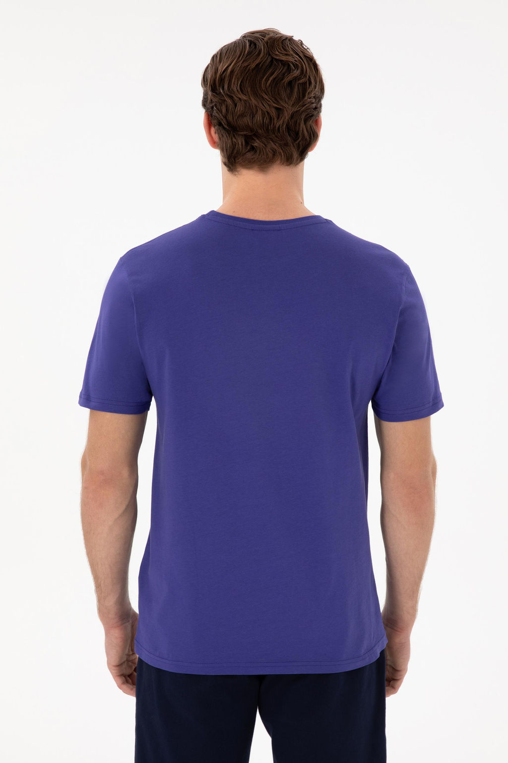 Erkek Regular Fit Bisiklet Yaka Kobalt Basic Ti__rt Sepette S_rpriz _ndirim - U.s. polo assn фото 5