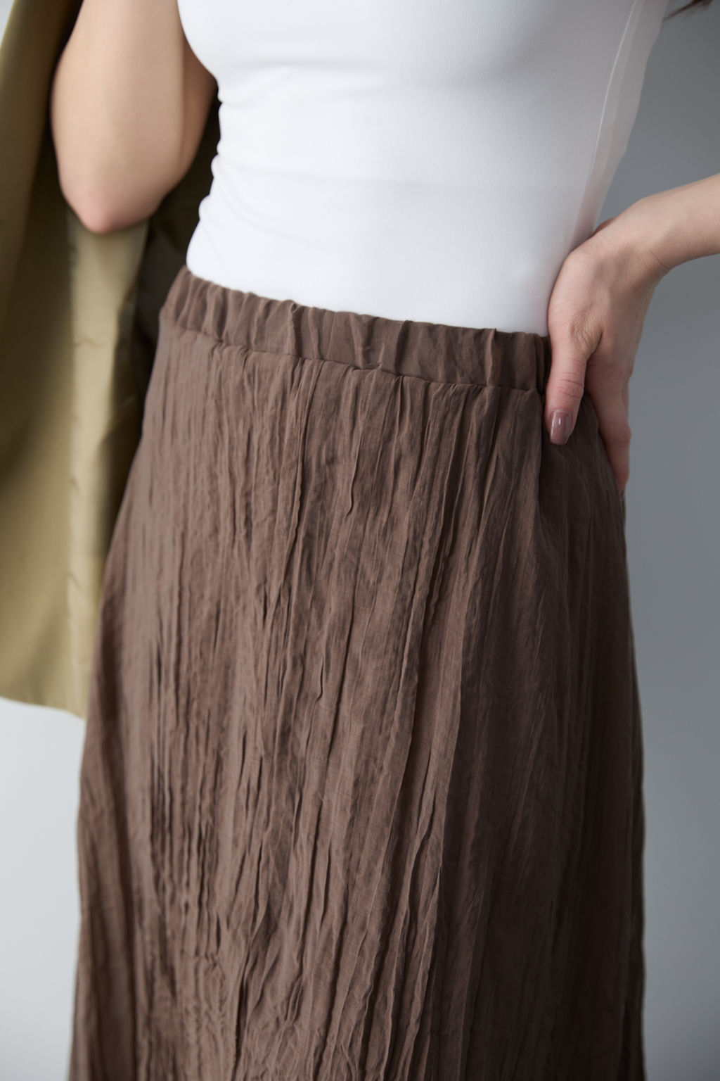 Kahverengi Burusuk Astarl? Maxi Asimetrik Etek TWOSS26ET00160 - Trendyolmilla фото 4