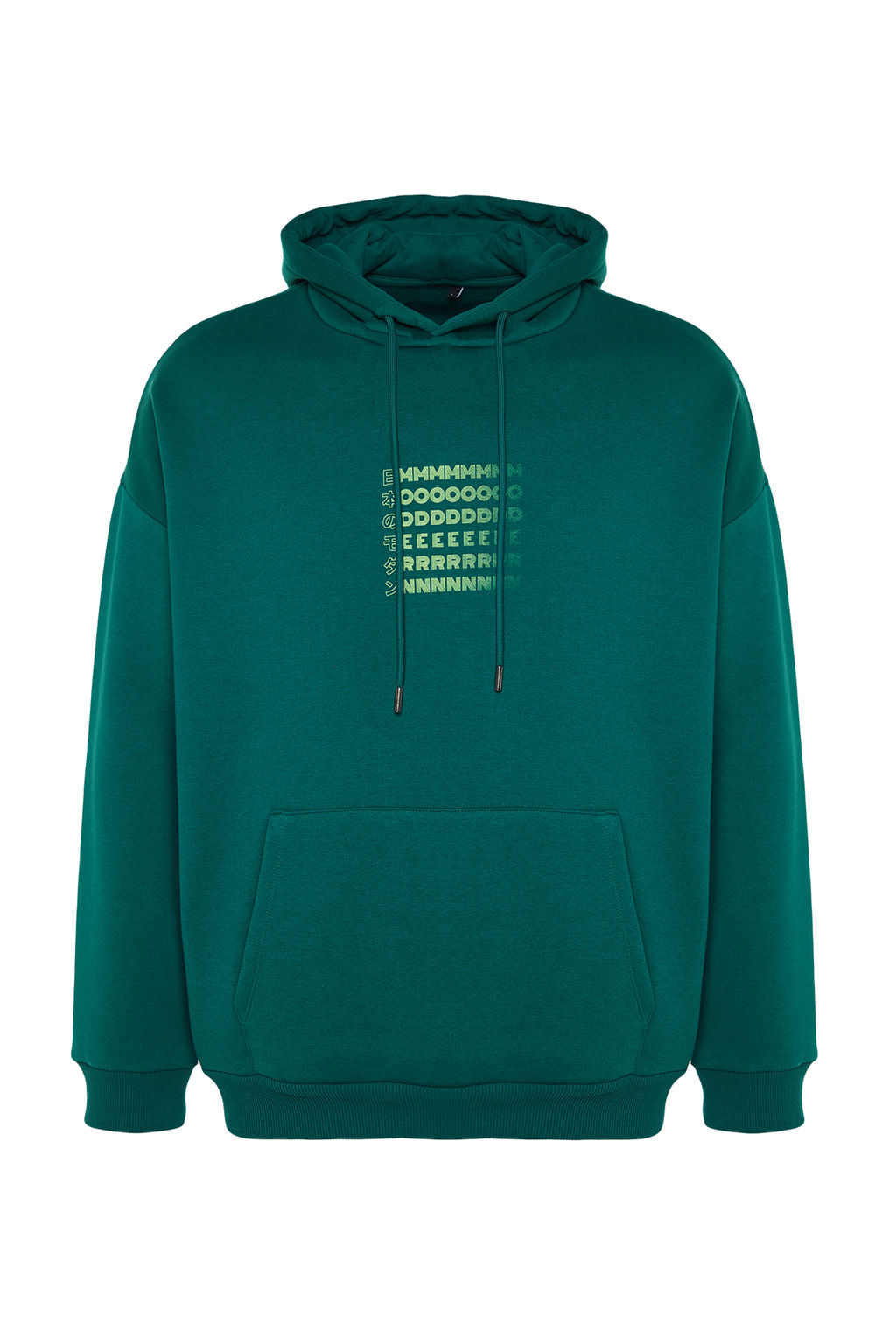 TRENDYOL MAN Siyah Oversize/Genis Kesim Kapusonlu Labirent Bask? Polar Pamuk Sweatshirt TMNAW24SW00201 - Trendyolmilla фото 7