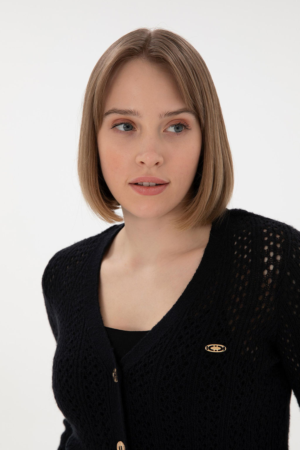 Женщина темно -синий трикотаж кардиган Неожиданная скидка в корзине - U.s. polo assn фото 2