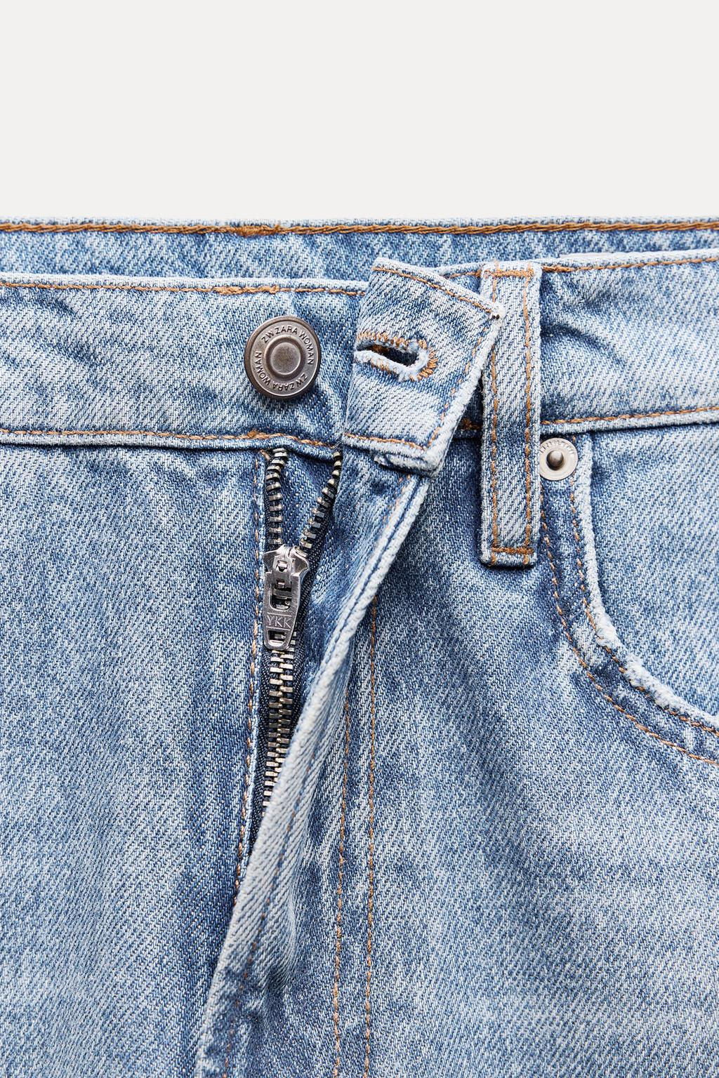 ZW COLLECTION STRAIGHT COATED-EFFECT MID-WAIST JEANS - Zara фото 4