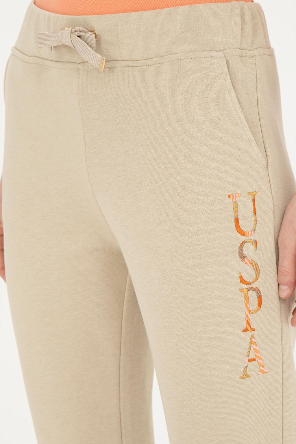 Женские легкие спортивные штаны цвета хаки - U.s. polo assn фото 6