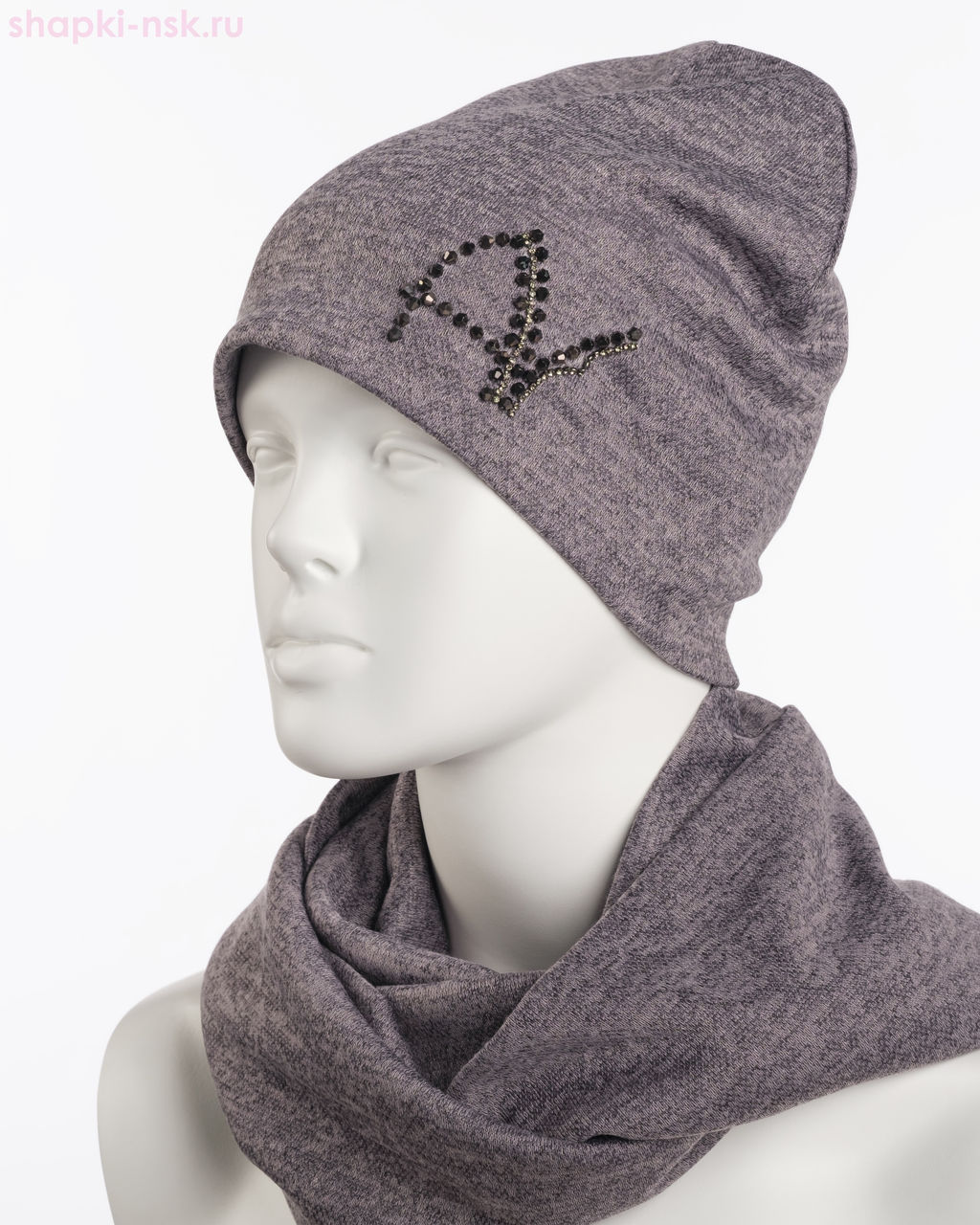 053к СП Комплект женский флис (колпак+снуд) (56-58)