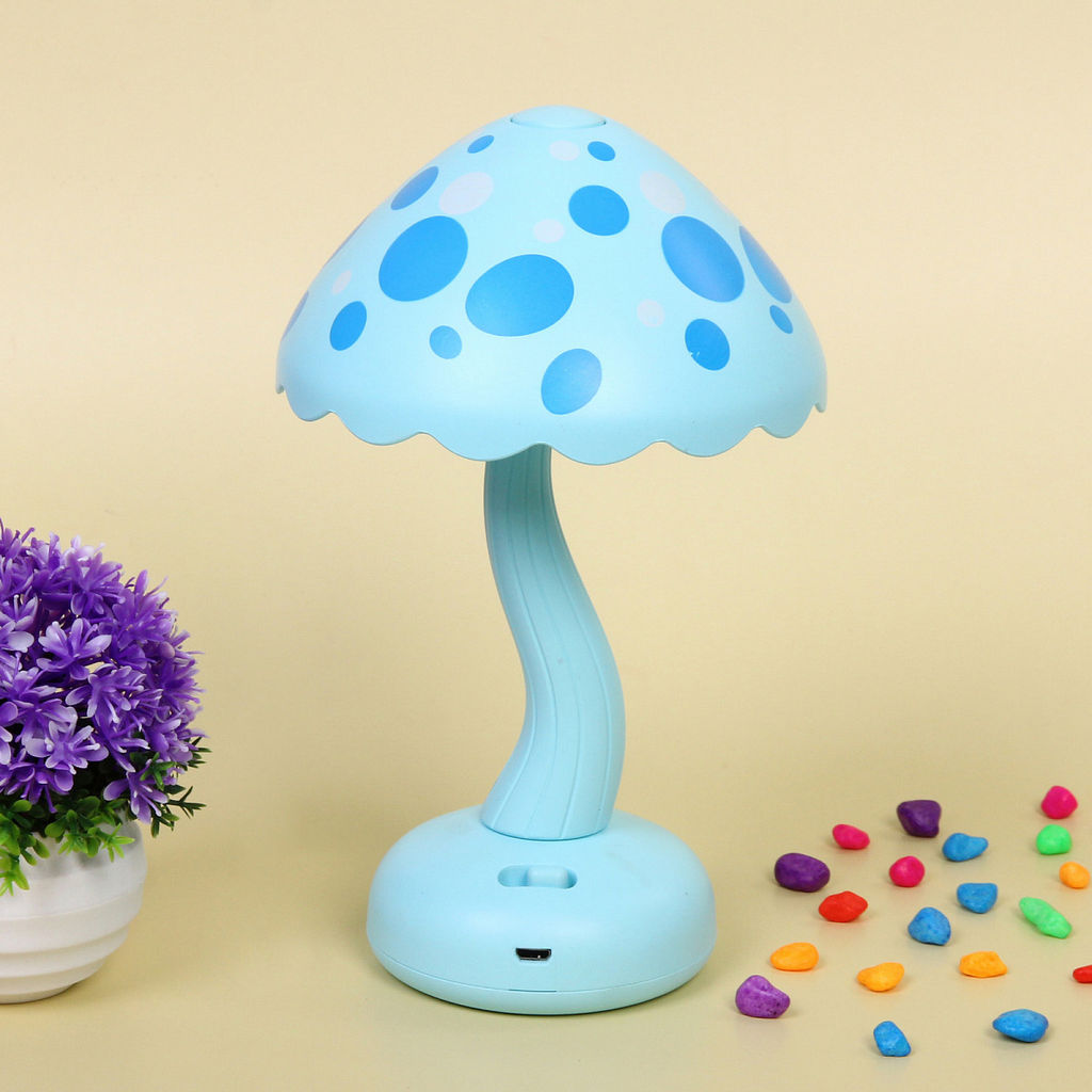 Цена за 2 шт. Настольная лампа "Sweet - Гриб" LED 13,2*19,5 см, USB 3w 3.7v, Голубой