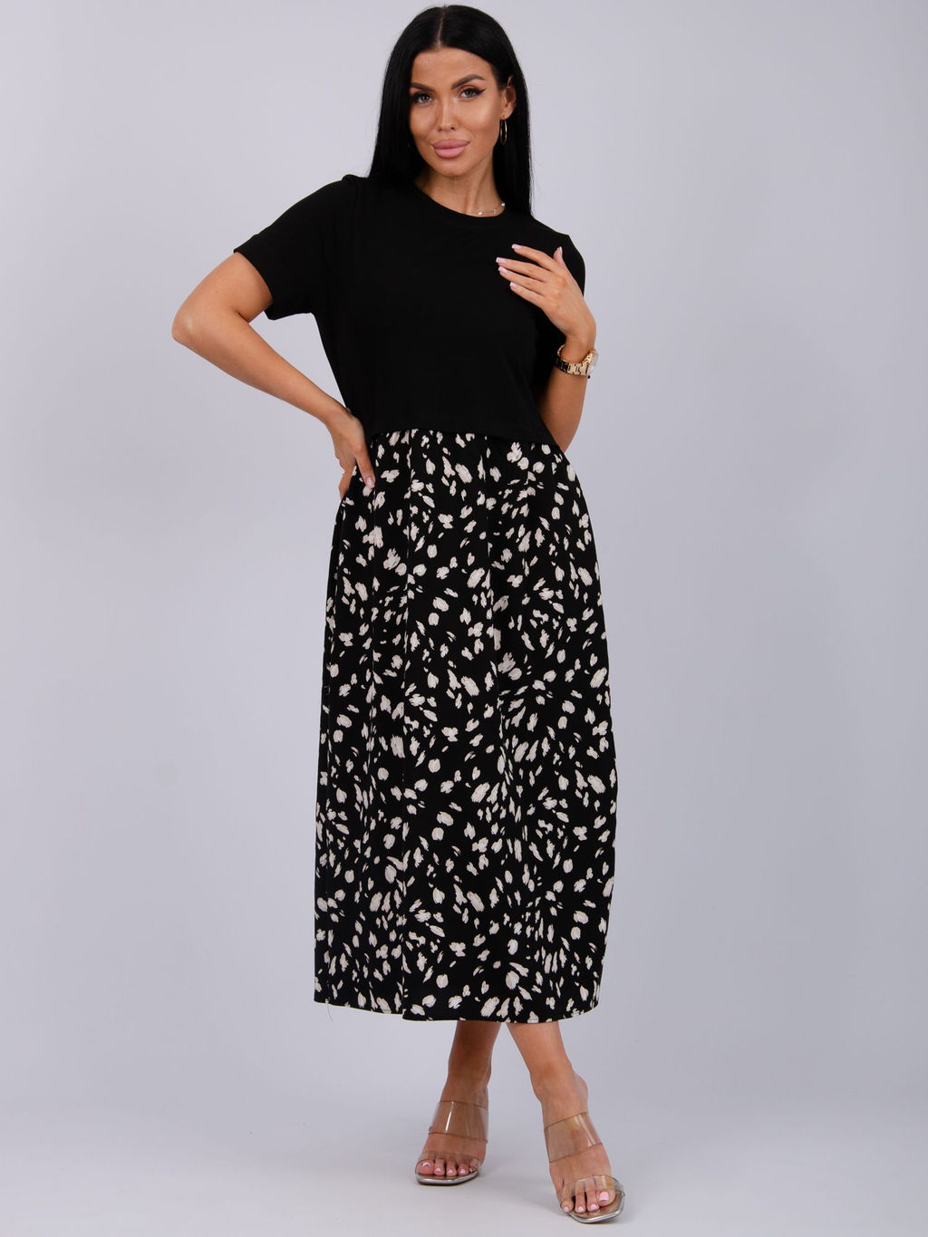 Платье Виттория, вискоза/кулирка До 60 размера - Малина фото 57