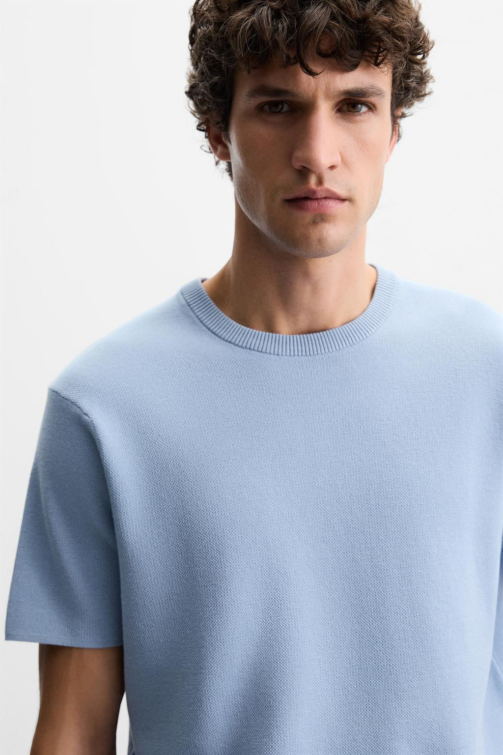 RELAXED FIT KNIT T-SHIRT - Zara фото 21