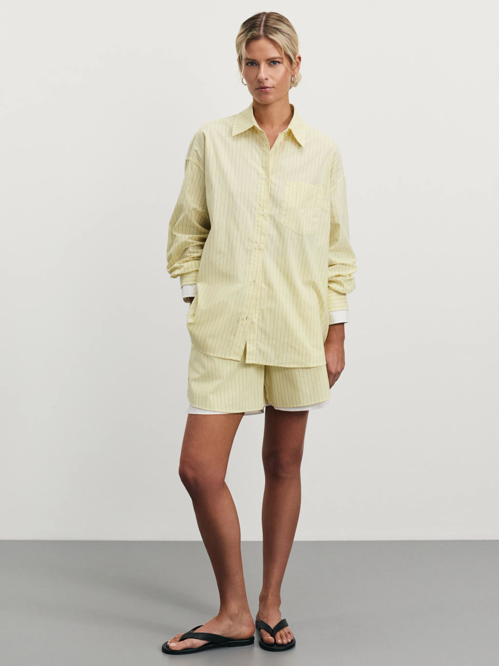 Рубашка с двойными манжетами из хлопка / Zarina  фото 2