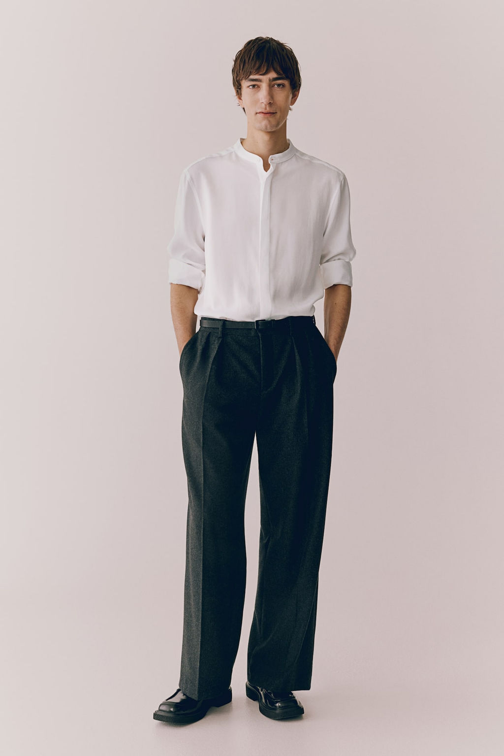 Camisa de lyocell con cuello mao Regular Fit - H&m фото 2