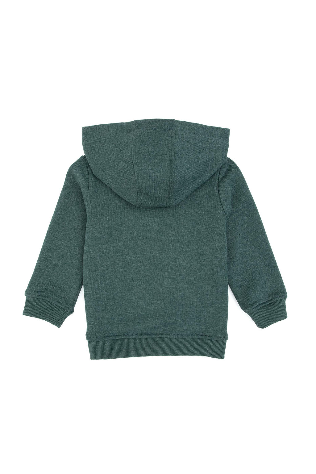 Erkek Bebek Koyu Ye_il Kap__onlu Basic Sweatshirt