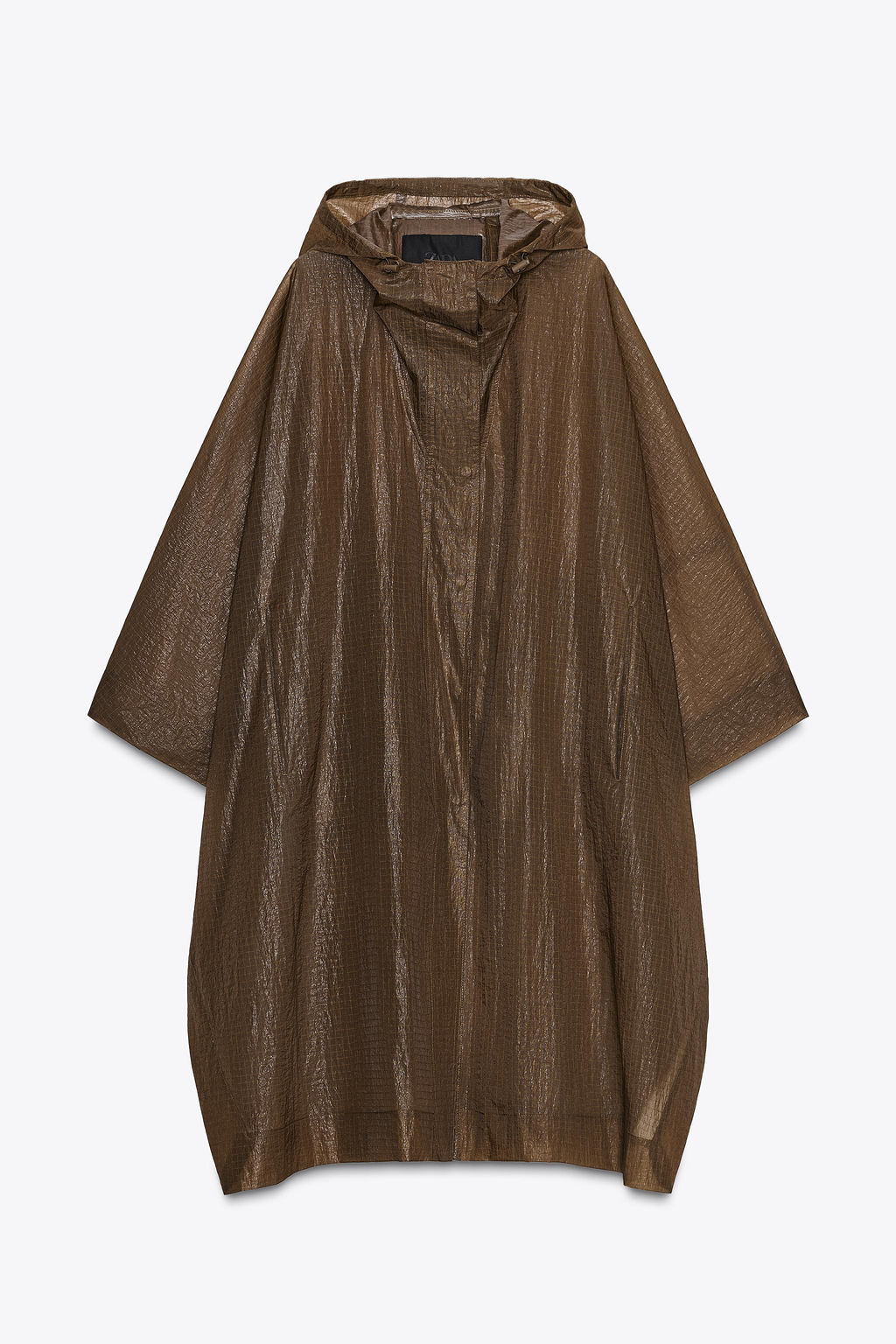 ZW COLLECTION OVERSIZE HOODED CAPE PARKA - Zara фото 5