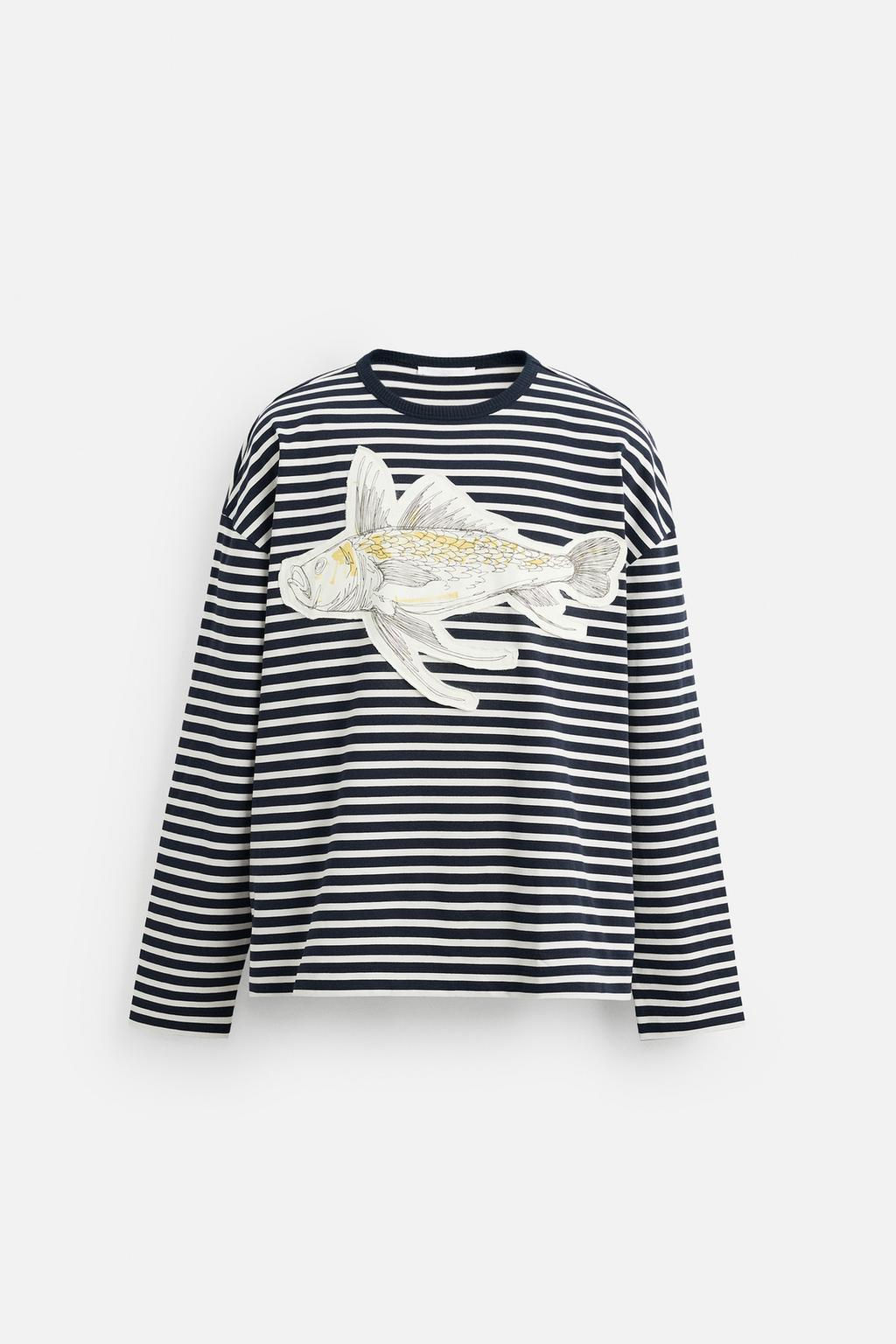 STRIPED PATCH T-SHIRT - Zara фото 8
