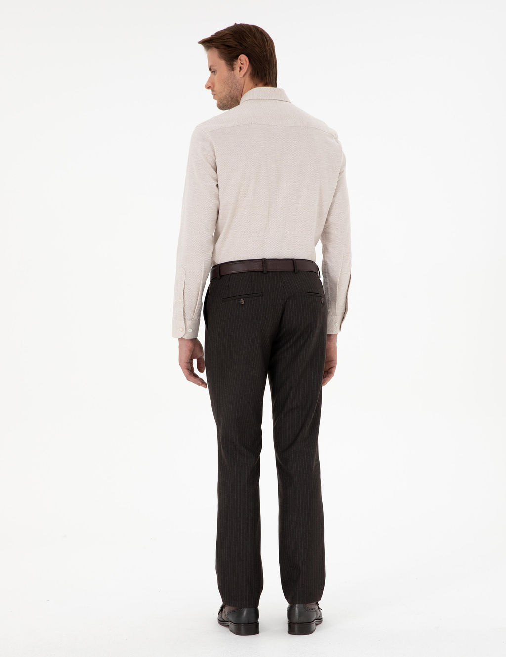 Kahverengi Slim Fit _izgili Kuma_ Pantolon