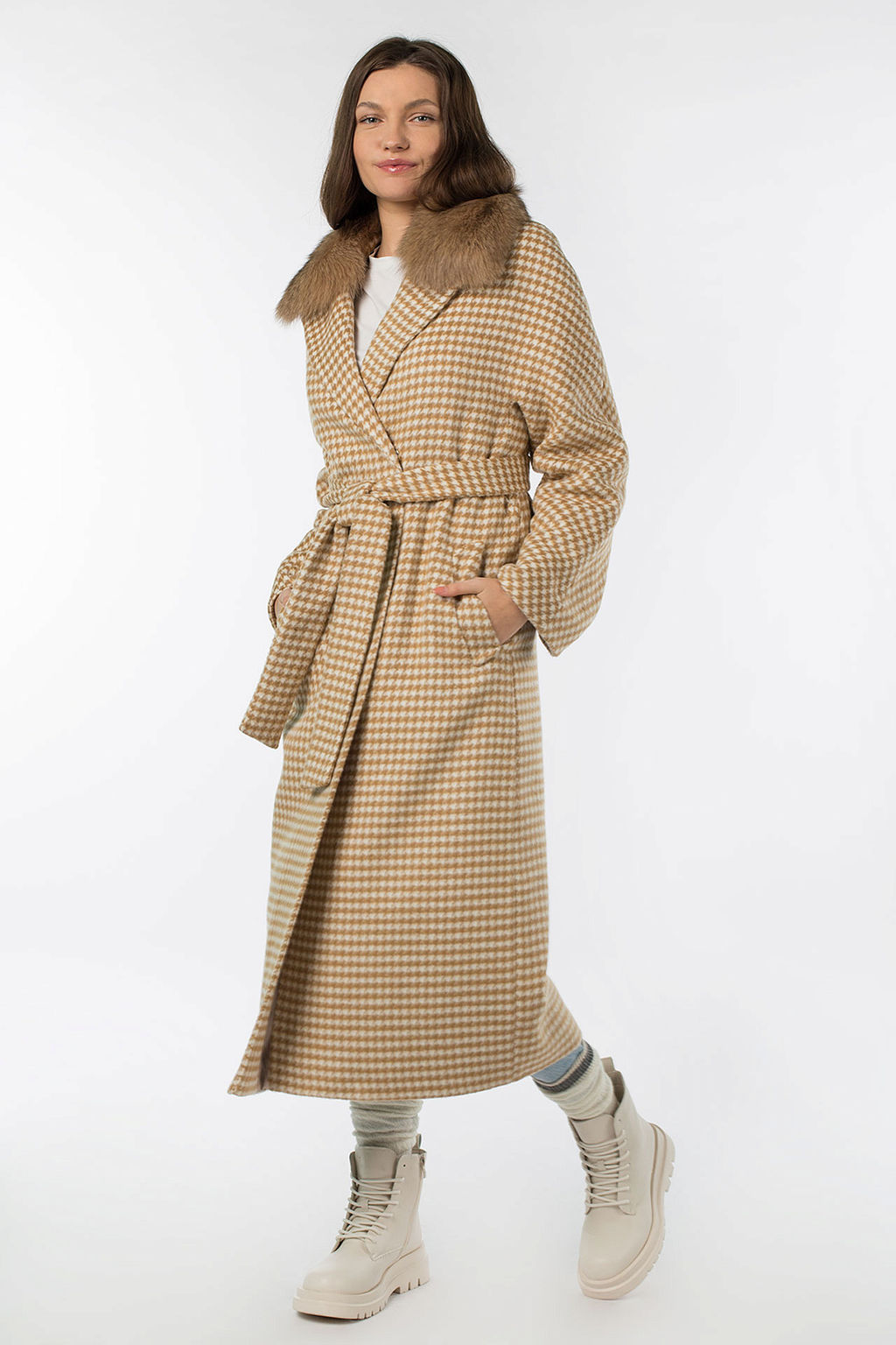 Мех натуральный (песец) Пальто утепленное Термофинн 100 г - El podio фото 4