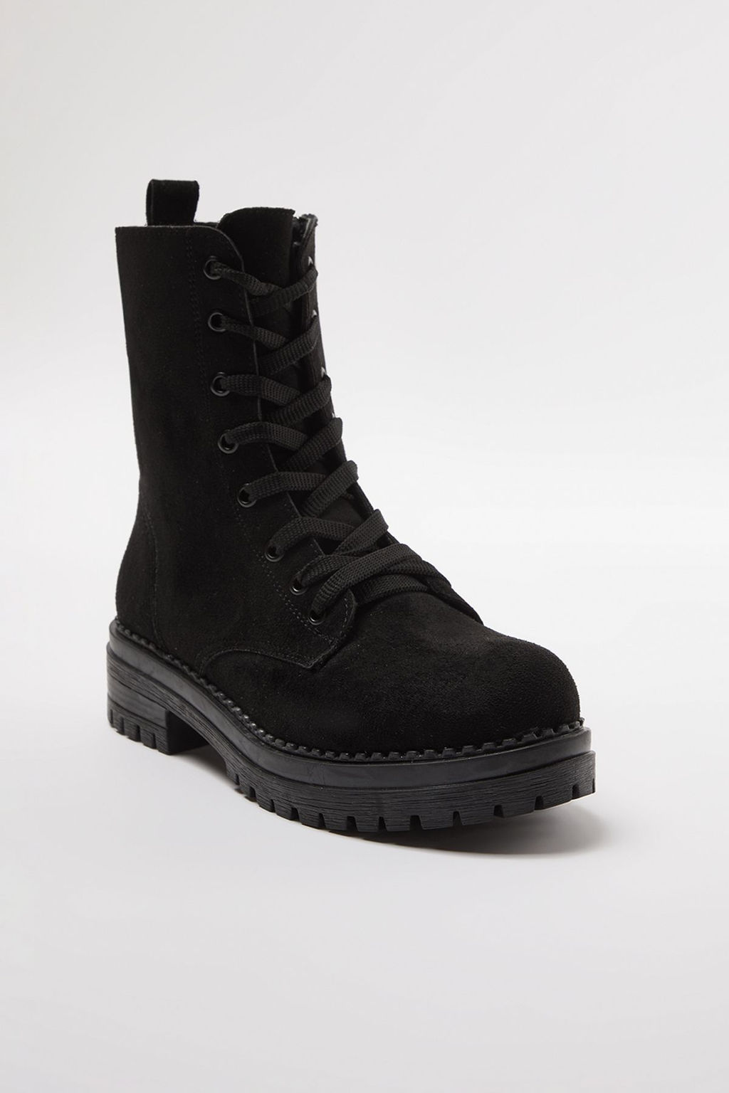 Trendyol Shoes Siyah Suet Bagc?kl? ve Fermuarl? K?sa Duz Kad?n Postal Bot TAKAW25BO00026 - Trendyolmilla фото 7